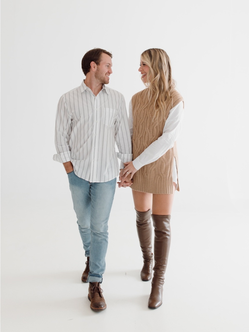Autumn Cashmere Cable Knit Sleeveless Turtleneck Dress in Camel - Picture 3 of 3